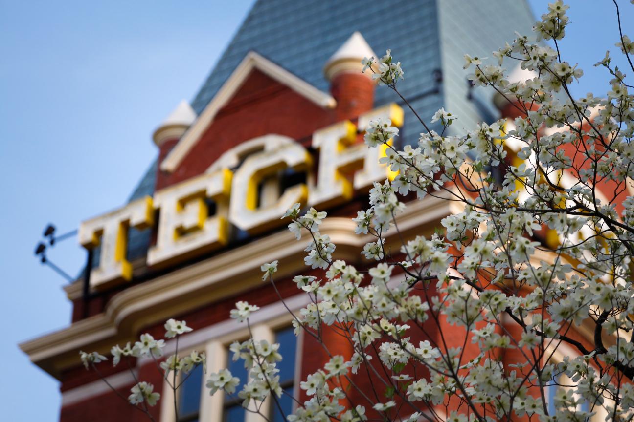 Tech Tower in spring